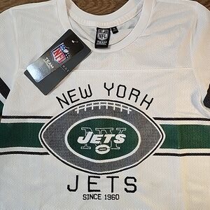 NEW NFL New York JETS - Team Apparel Women's Short Sleeve Crop MESH Jersey SZ M